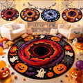 Halloween Round 3D Optical Illusion Rug - Skidproof & Absorbent Entryway Mat - MPOISVA