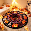 Halloween Round 3D Optical Skidproof Floor Mat - 23.62x23.62in, Easy Clean, Entryway Bathroom Living Room Decor - MPOISVA