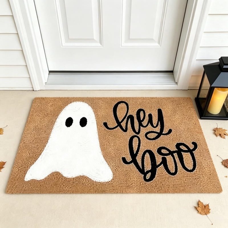 Halloween Ghost Door Mat Skidproof Washable Indoor Outdoor Entryway Rug - 15.75x23.6in - MPOISVA - Living Room Variant
