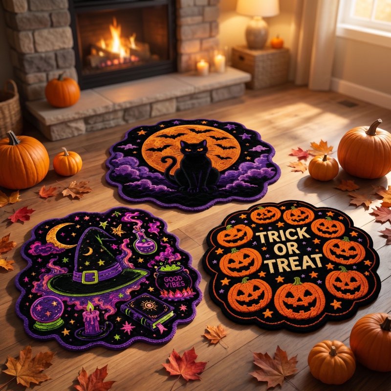 Halloween Door Mat Festive Welcome Entryway Rug 23.62x15.74in - Non-Slip & Easy Clean - Variation of THIS listing