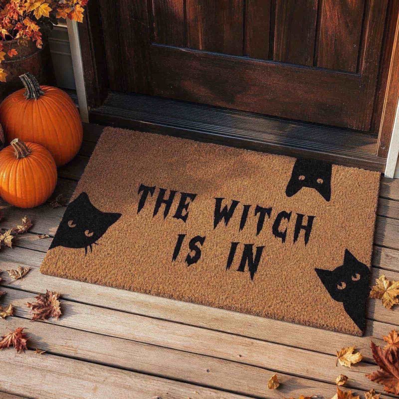 Halloween Witch Quote Doormat 23.6x15.7in Entryway Rug - Spooky & Playful Design - Variation of THIS listing