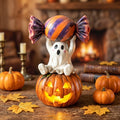 Halloween Ghost Figurine with Drink - Cute Ghost Halloween Decor C Variation