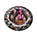 Halloween Round Rug 50cm Optical Illusion Ghost Pumpkin Skull Doormat - Variation 3