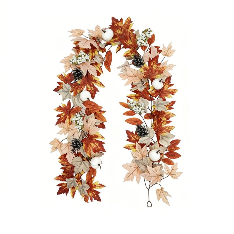 Artificial Pumpkin Vine Garland for Fall & Holiday Decor - 175cm - Variation A18