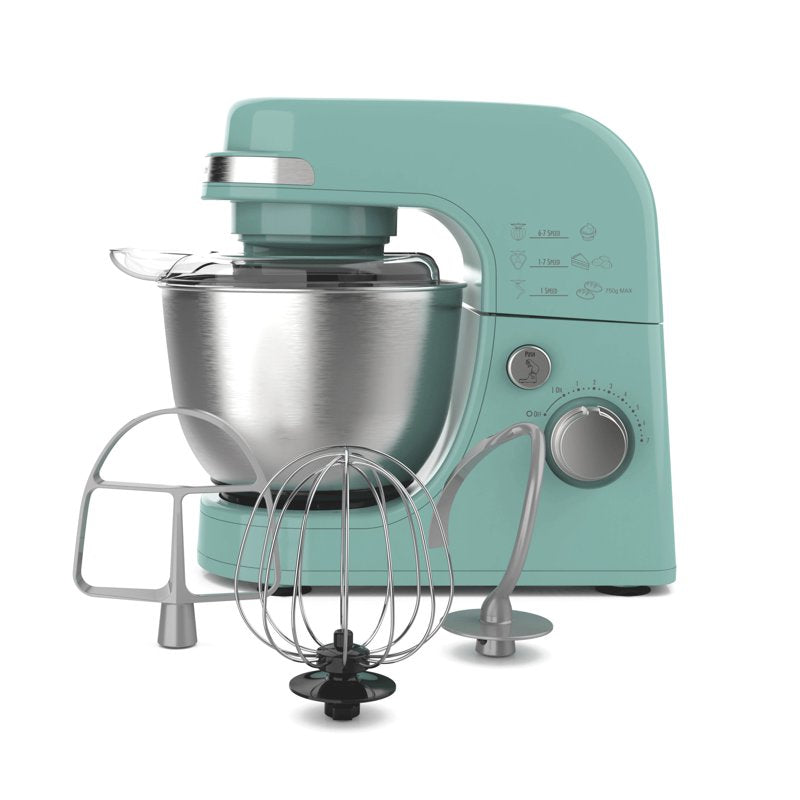 Stand Mixer 4 Quart with 7 Speeds & Attachments - Aqua