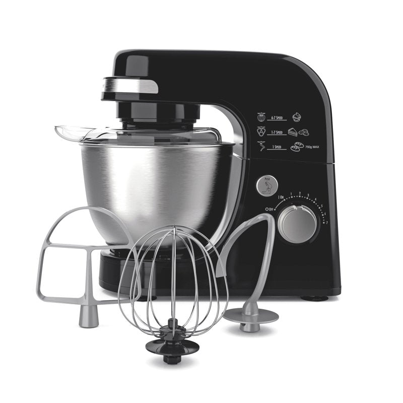 Stand Mixer 4 Quart with 7 Speeds, Tilt-Head & Attachments - Black