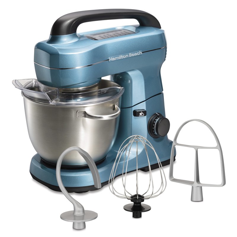 Stand Mixer 4 Quart with 7 Speeds, Tilt-Head & Attachments - Blue