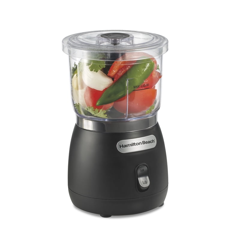 3-Cup Stack & Press Food Chopper and Mini Processor - Black