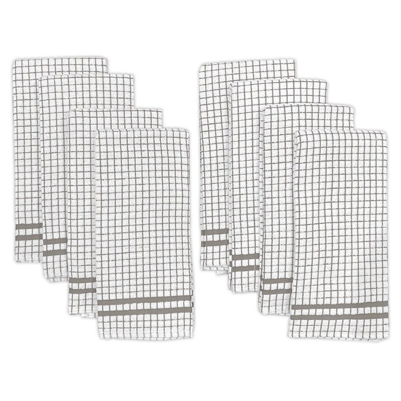 Hampton 8-Piece Kitchen Towel Set - Grey