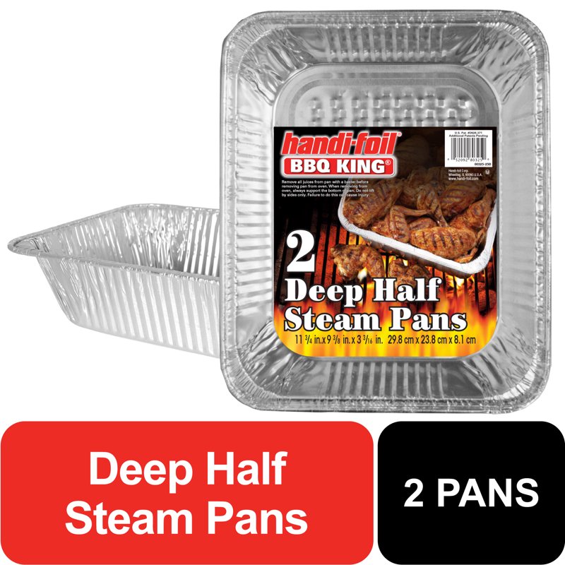 Extra Deep Aluminum Foil Roaster Baker - 2 Pack, 11.75" x 9.37"