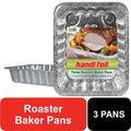Aluminum Foil Rectangular Roaster/Baker Pans - 3 Count