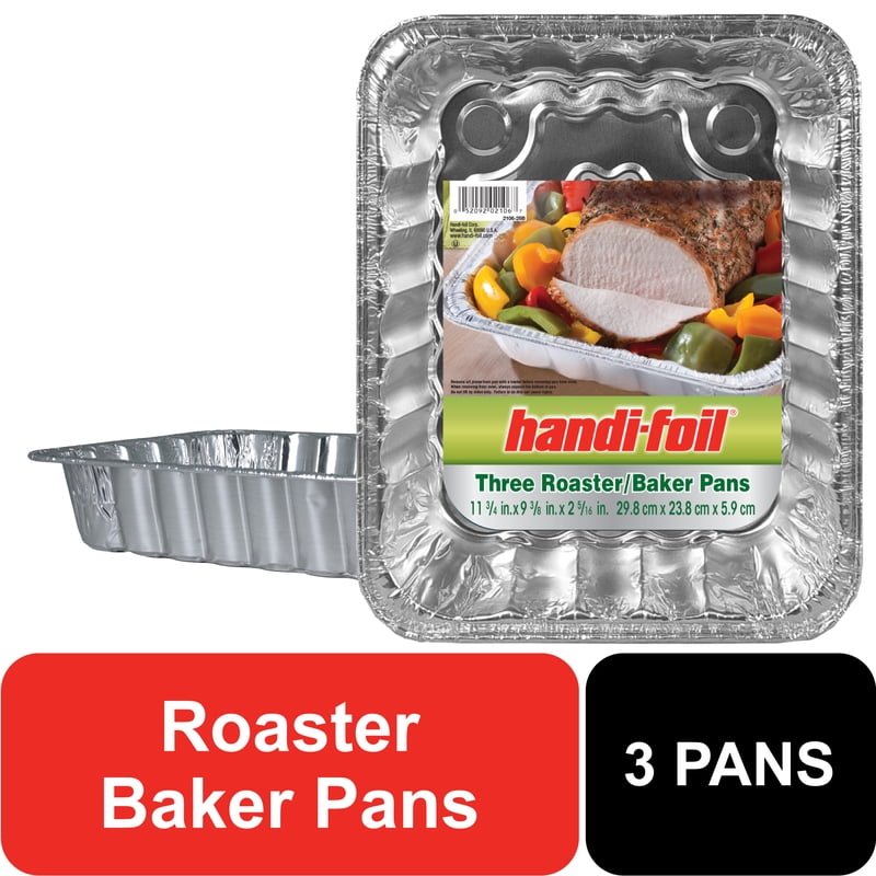 Aluminum Foil Rectangular Roaster/Baker Pans - 3 Count