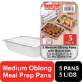 Aluminum Food Container Set with Lids - 5 Piece