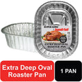 Super King Aluminum Extra Deep Oval Roaster Pan - Single