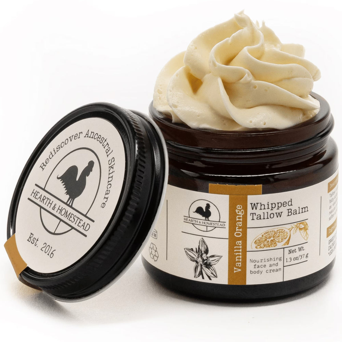 Whipped Tallow Balm - Vanilla Orange Natural Moisturizer 1.3 oz
