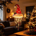 Hanging Lighted Christmas Santa Hat Decoration with Snowflake - LED Holiday Ceiling & Window Decor - Variation #23 Snowflake