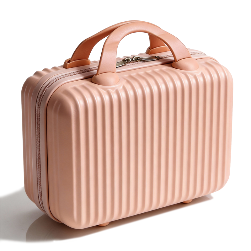 Hard Shell Makeup Case - Travel Cosmetic Organizer with Dividers - Pink