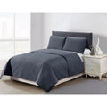 Harper Lane Carter Box Stitch 3-Piece Quilt Set Twin/Twin-XL Charcoal
