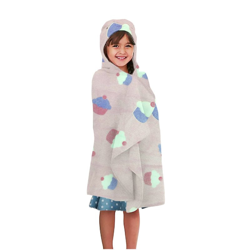 Glow in the Dark Kid's Hooded Throw Blanket Cake Design Off White - Harper Lane