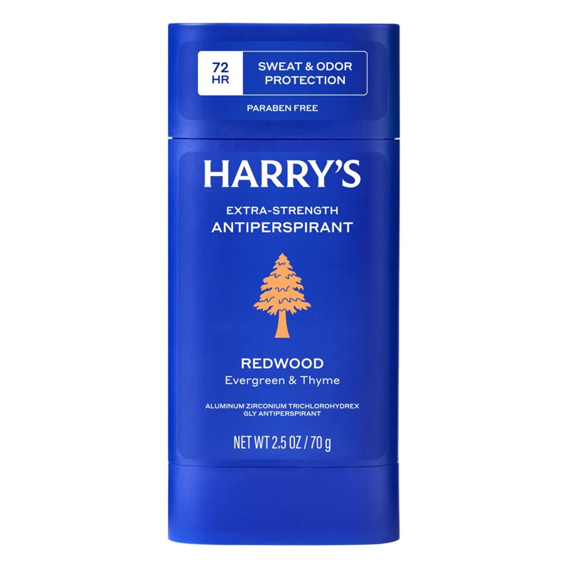 Extra-Strength Antiperspirant Deodorant for Men - 72-Hour Odor Protection, Redwood Scent, 2.5 oz