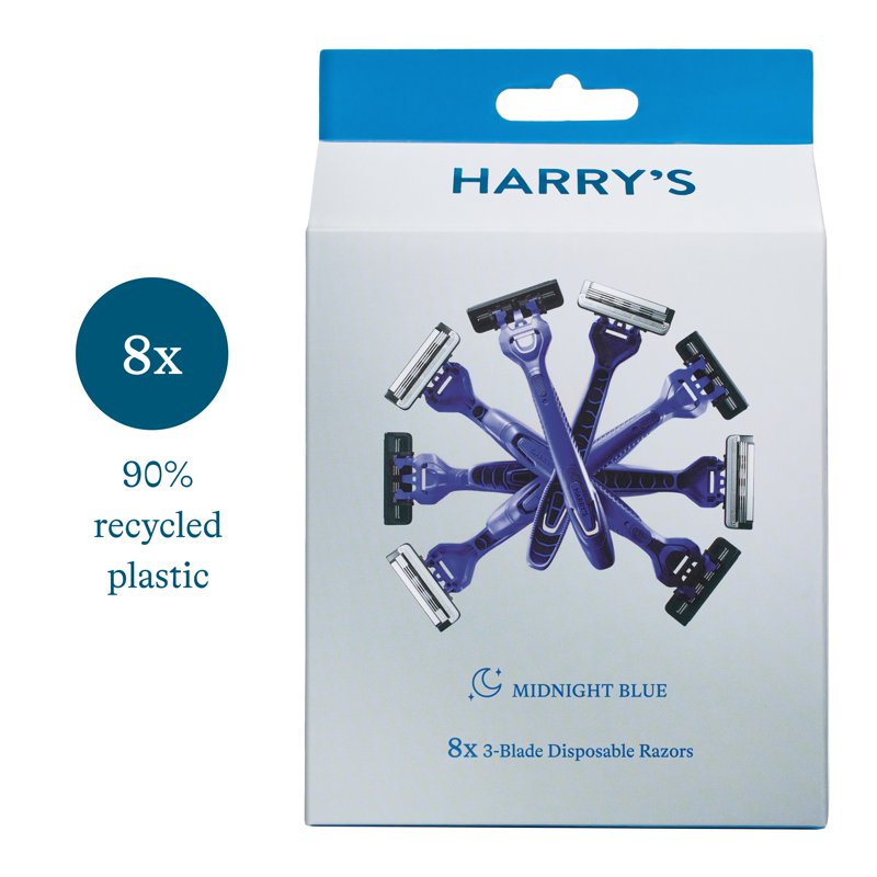 3-Blade Disposable Razors for Men with Pivoting Head, 8 Count