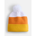 Candy Corn Beanie Hat for Women - Orange, Yellow & White, Warm Winter Accessory