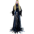 Halloween Lady Animatronic Standing Decoration - Touch-Activated Haunted Wraith, 5.9 ft