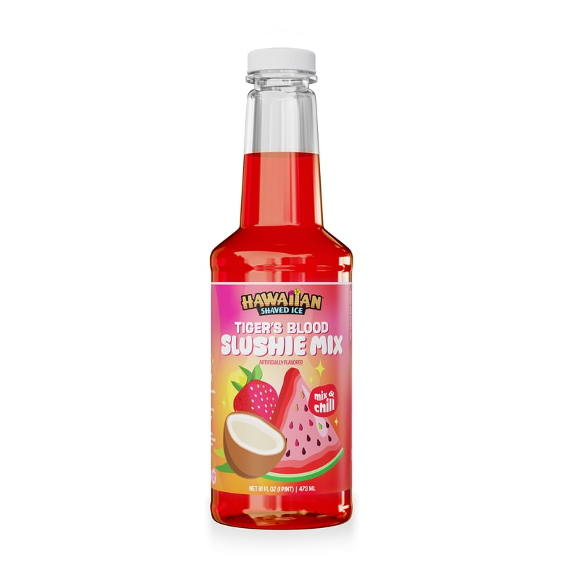 Tiger's Blood Slushie Mix - Hawaiian Shaved Ice 16 Fl Oz