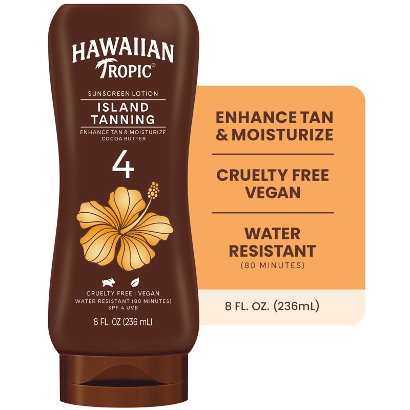 SPF 4 Island Tanning Lotion with Shea & Cocoa Butter, 8 Oz