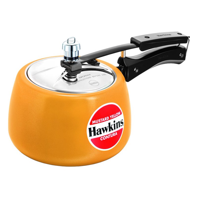 3L Ceramic Coated Pressure Cooker with Stainless Steel Lid - Mustard Yellow