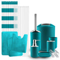 Hearth & Harbor 12-Piece Plastic Bath Accessories Set - Teal Blue