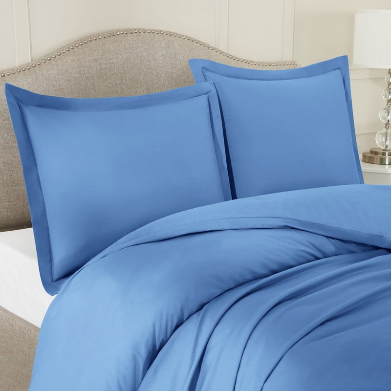 Hearth & Harbor King Blue Duvet Cover Set - Ultra Soft Microfiber Bedding