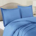 Hearth & Harbor King Blue Duvet Cover Set - Ultra Soft Microfiber Bedding