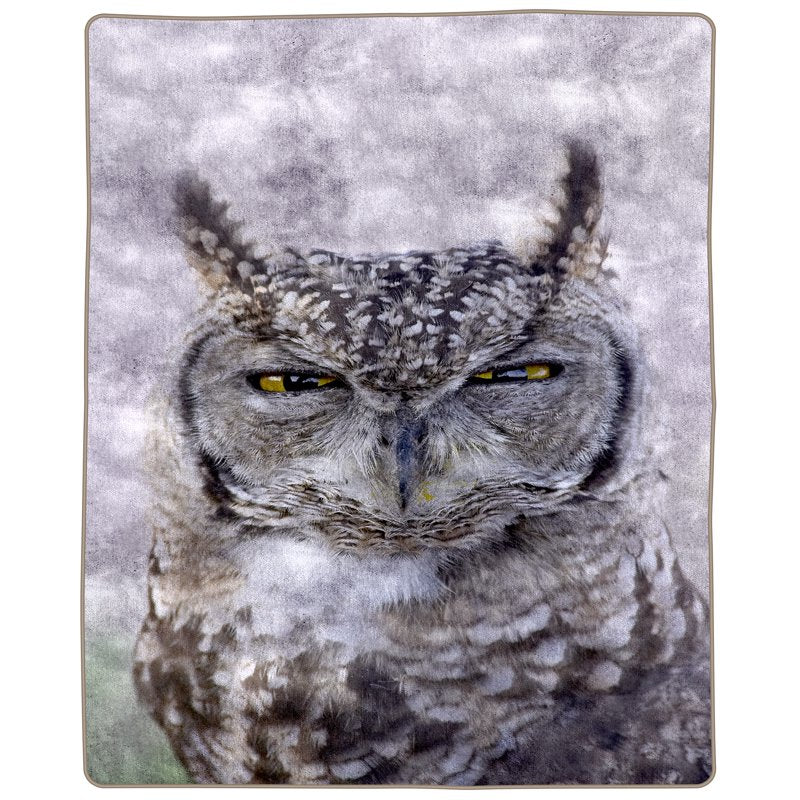 Owl Pattern Heavy Fleece Blanket with Weighted Feel - Plush Faux Mink Soft Blanket for Couch and Bed - Variation: Owl