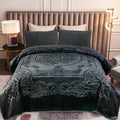 Heavy Thick Fleece Blanket King Size - Dark Gray Solid Variation - 85x95 Inches, 9lbs, Silky Soft Raschel Plush Winter Bed Blanket