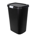13 Gallon Kitchen Trash Can - Plastic Odor Block Touch Top Bin - Black
