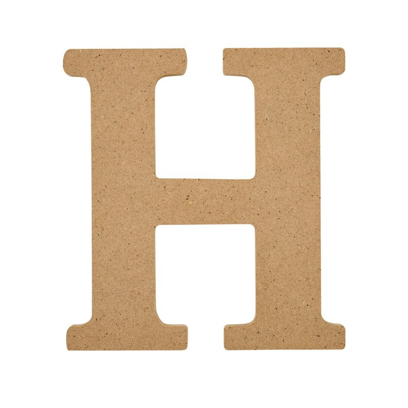 Unfinished Wood Letter H - 5 Inch Craft MDF Alphabet Sign - Variation H