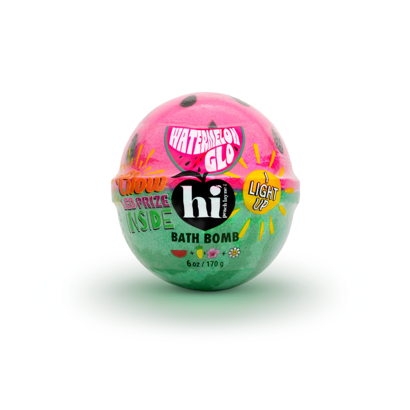 Watermelon Glo Bath Bomb with LED Toy - 6oz Watermelon Scent