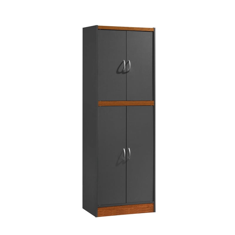 4-Door Kitchen Pantry with 4 Shelves - Grey Oak