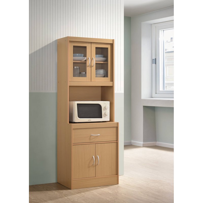 Kitchen Cabinet with 1 Drawer & Microwave Space - Beech