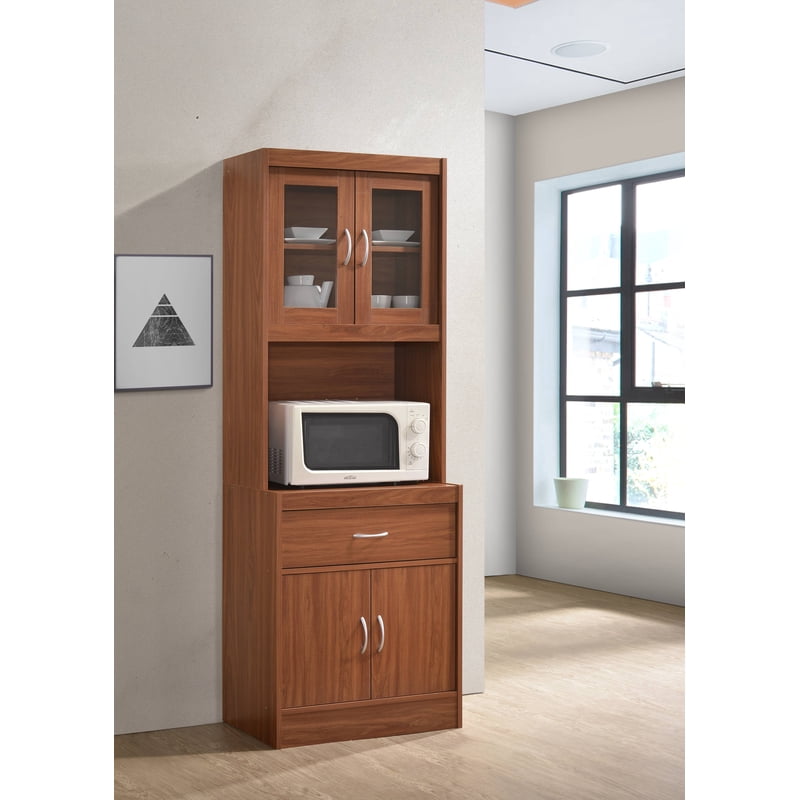 Kitchen Cabinet with 1 Drawer & Microwave Space - Cherry