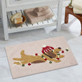 Pink Dog Christmas Bath Rug - 17x24 Inch Cotton Seasonal Decor