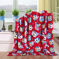 Holiday Printed Fleece Throw Blanket 50x60 Inches - Owls Design, Soft Microfiber