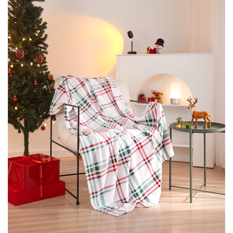 Holiday Time Christmas Plaid Plush Throw - 50x60 Inches, Multi-Colored, All Ages, Variation of THIS listing