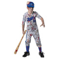 Zombie Baseball Costume for Boys M - Halloween Fancy-Dress with Accessories