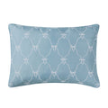 Blue Embroidered Decorative Pillow 14x20 Inches - Home Decor Collection