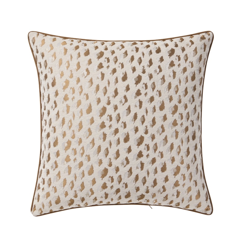 20 x 20 Inch Tan Woven Leopard Decorative Pillow - Home Decor Collection