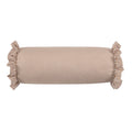 Home Decor Collection 8x20 Tan Striped Ruffle Bolster Pillow - Decorative Throw Accent