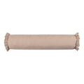8x36 Inch Tan Striped Ruffle Bolster Decorative Pillow - Home Decor Collection