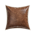 Home Decor Collection 20x20 Brown Faux Leather Decorative Pillow Variation of 20" x 20"